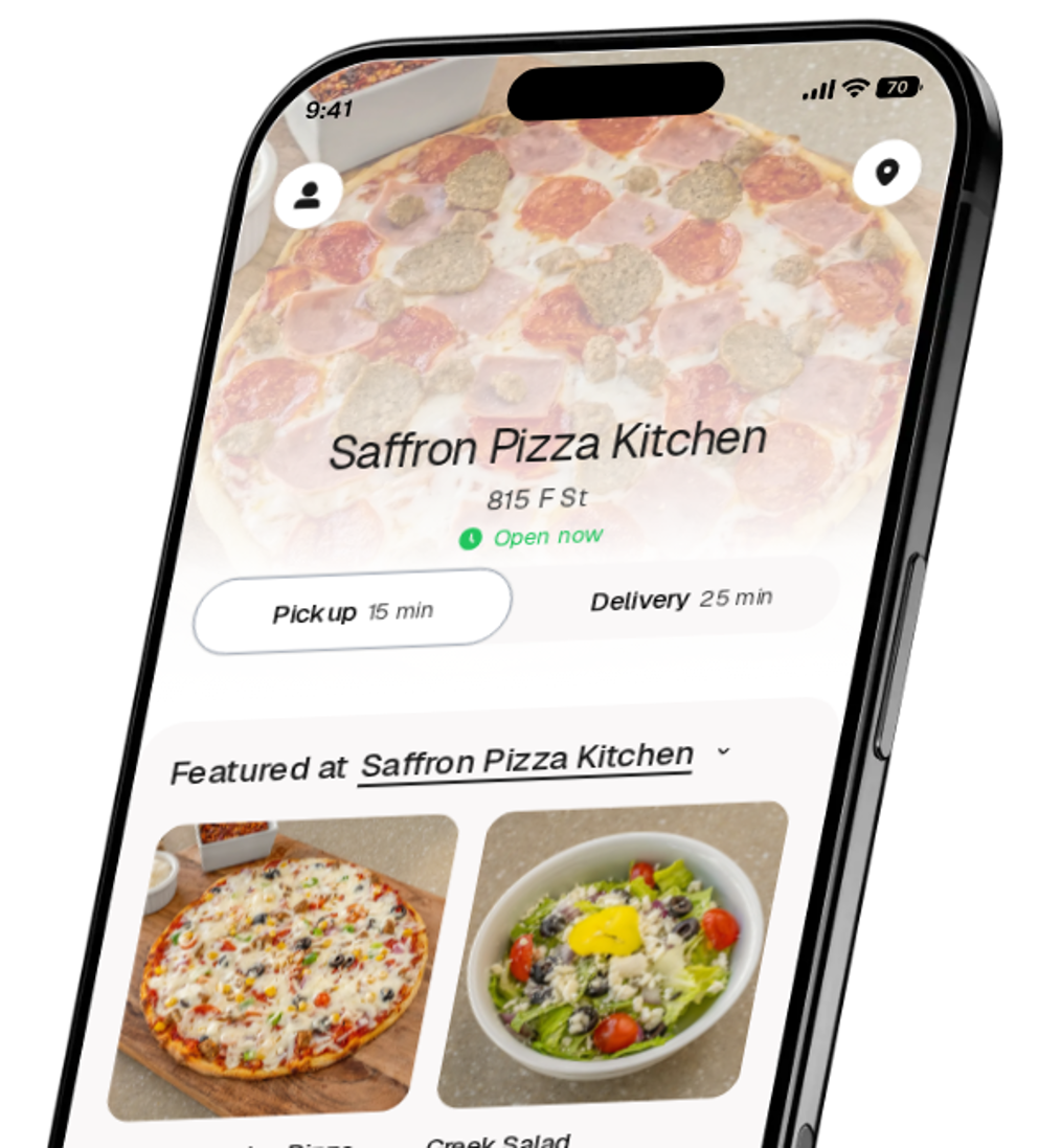 Saffron Pizza Kitchen app preview