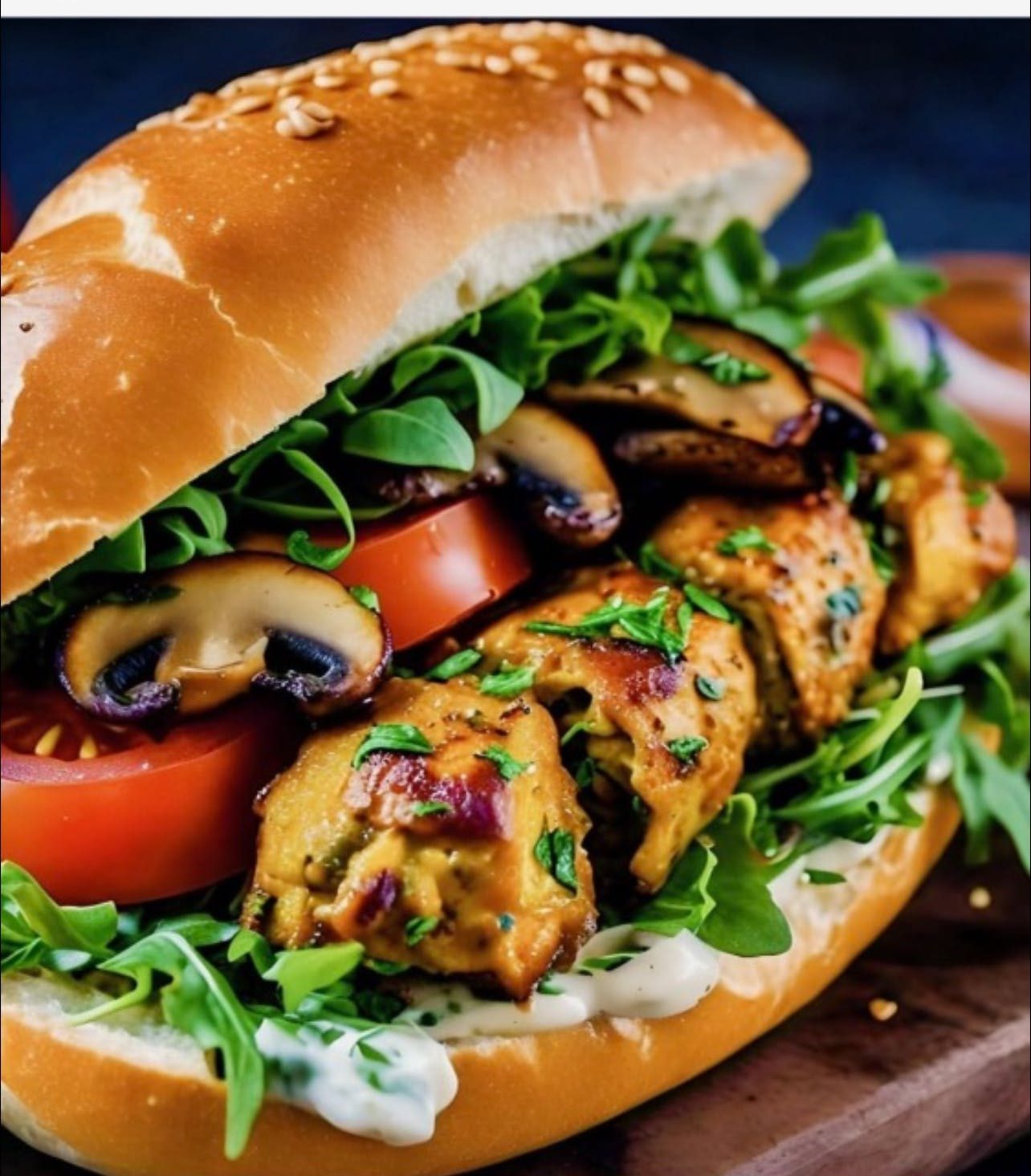 Saffron Chicken Sandwich.