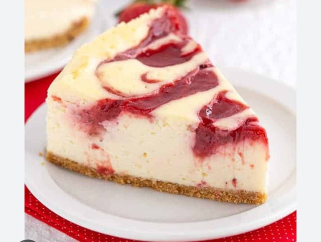 Strawberry Swirl Cheesecake.
