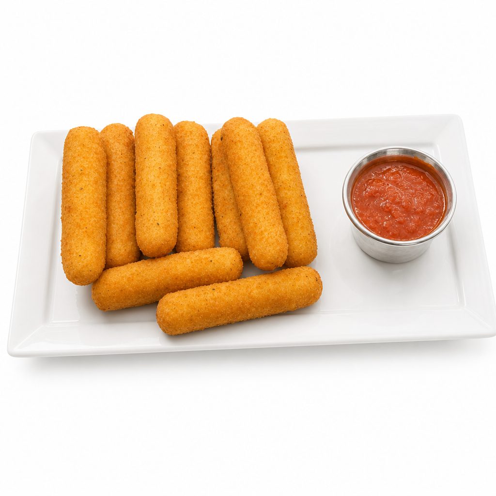 Golden Mozzarella Sticks.