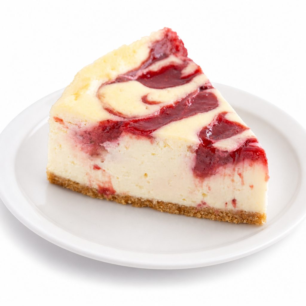 Strawberry Swirl Cheesecake.